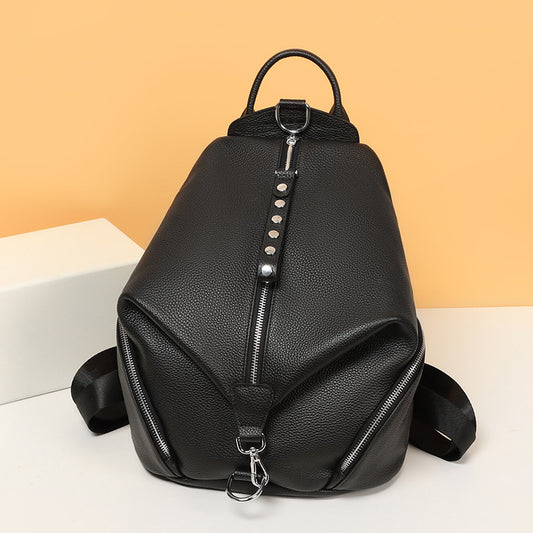 Stylish Anti-Theft Backpack – Modern Leather-Style Women's Bag