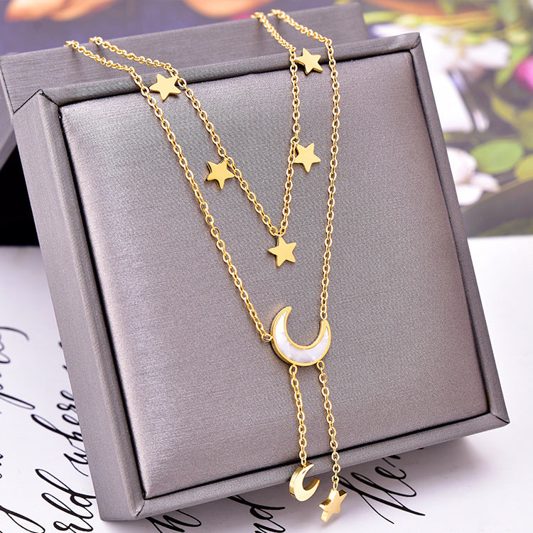 Double Chain Butterfly Necklace – Golden Elegance
