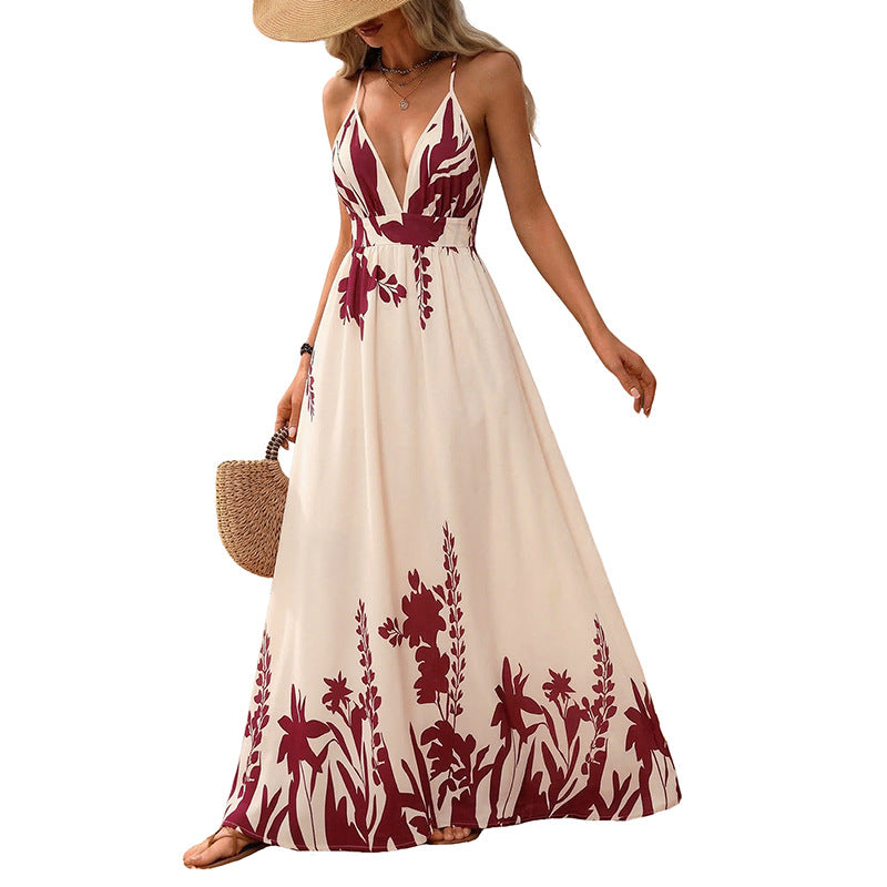 Elegant Floral Long Dress – Chic & Bohemian Style