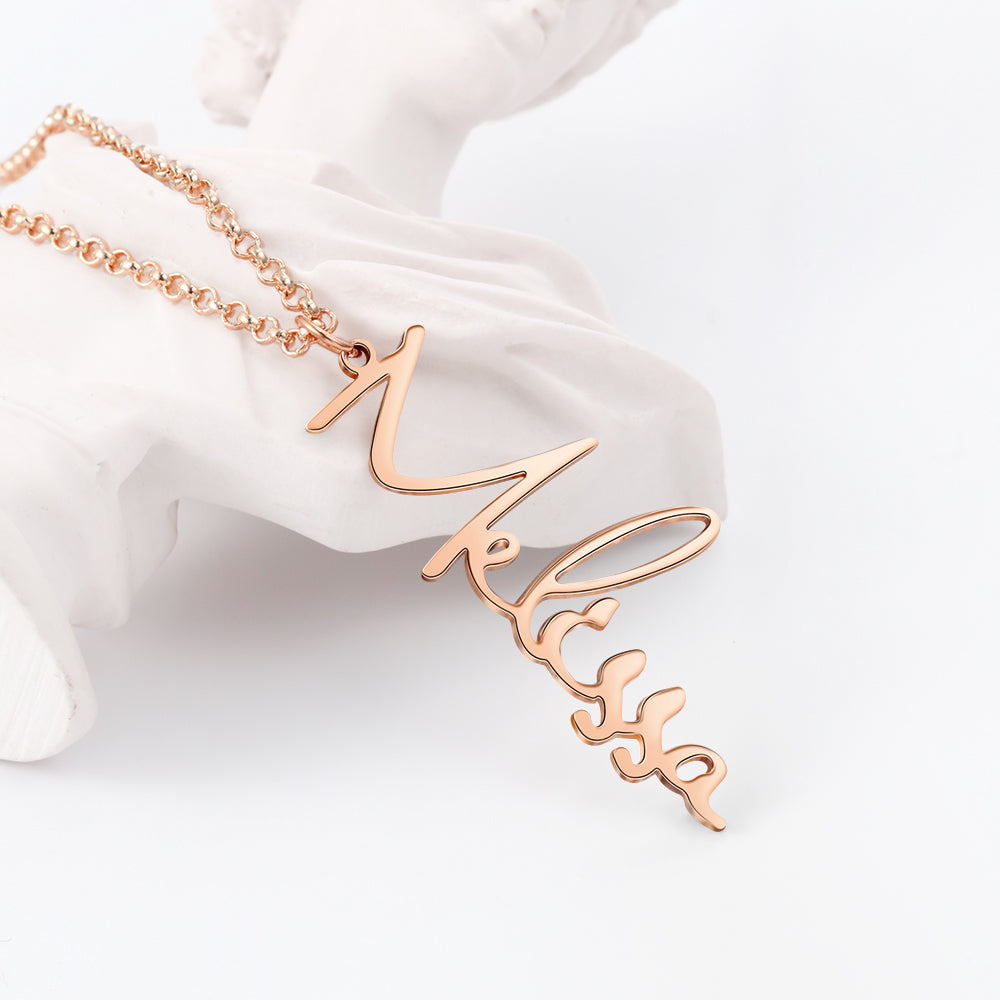 Collier prénom signature personnalisé – Bijou élégant en acier inoxydable