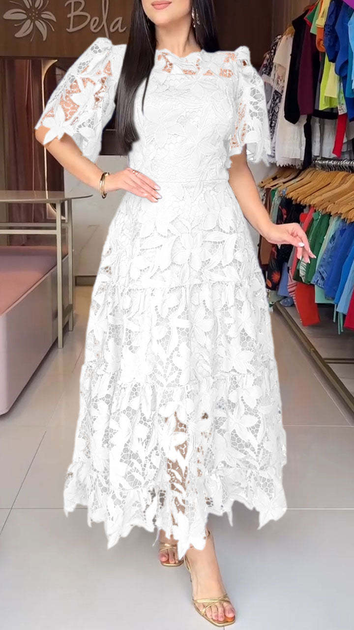 Elegant Long Lace Dress – Chic & Refined Style