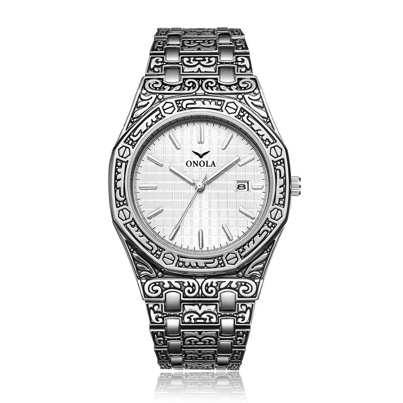 Montre Dorée Gravée – Élégance Premium
