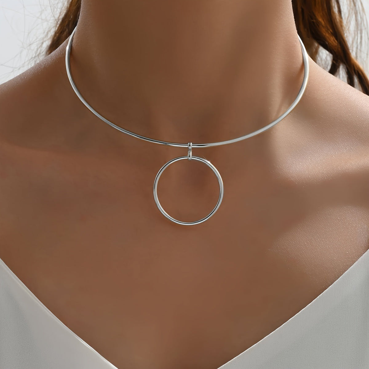 Elegant Circle Necklace – Gold and Silver