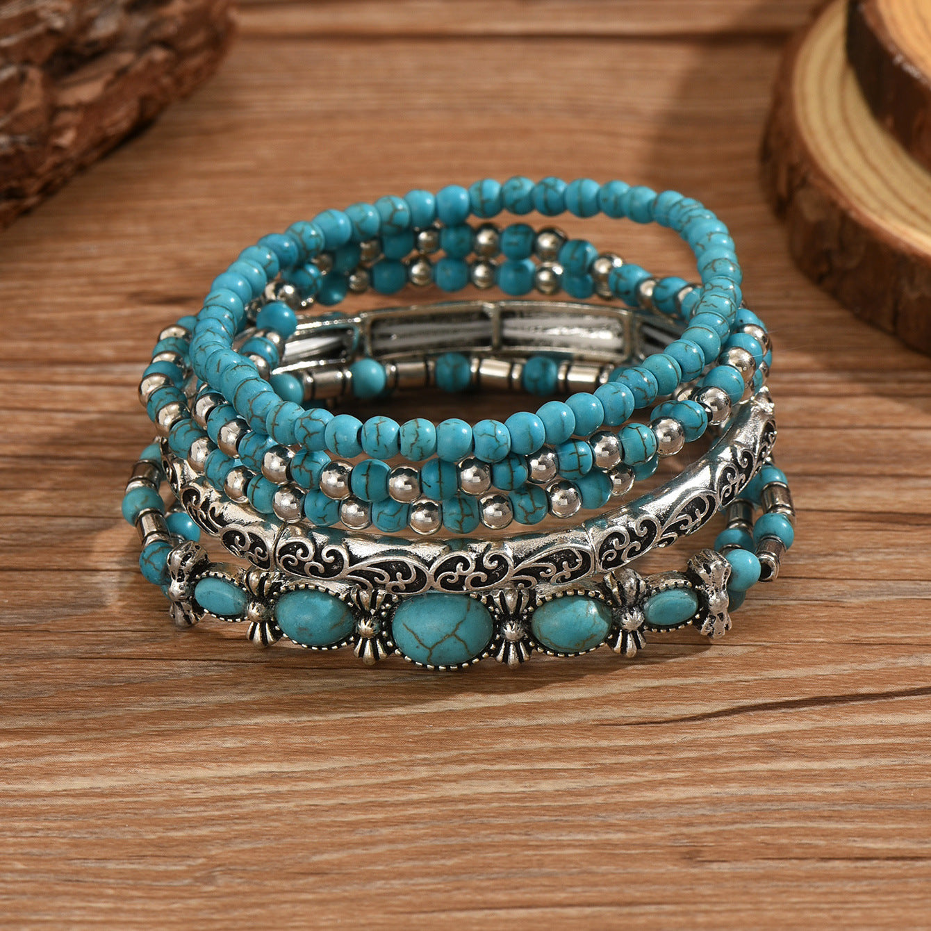 Bracelets – Vintage Turquoise Set (5 Pieces)