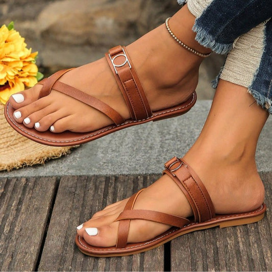 Women's Flat Comfort Sandals – Stylish Plus Size Shoes