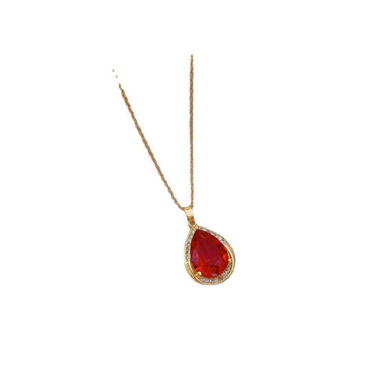 Collier Diamant Rouge Micro-Pavé – Élégance Passion