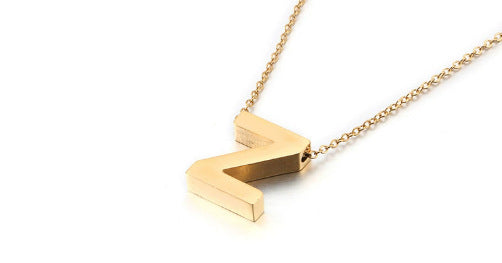 Gold Initial Letter Necklace – Personalized Name
