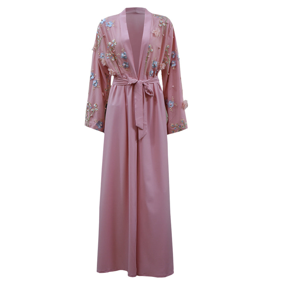 3D Floral Black Abaya – Elegant and Modern Muslim Dress