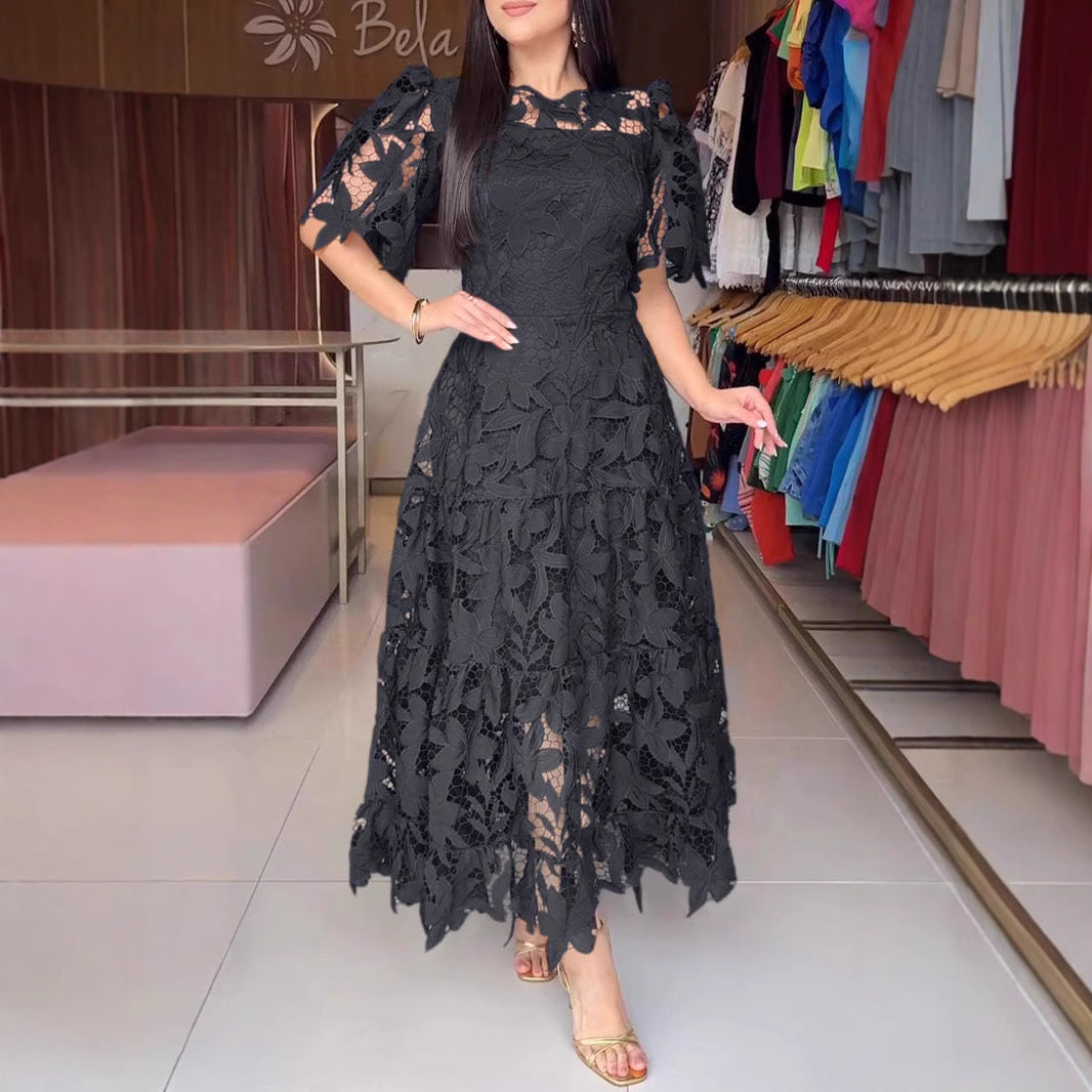 Elegant Long Lace Dress – Chic & Refined Style