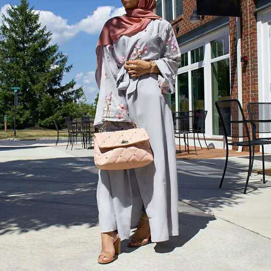 Abaya noire florale 3D – Robe musulmane élégante et moderne