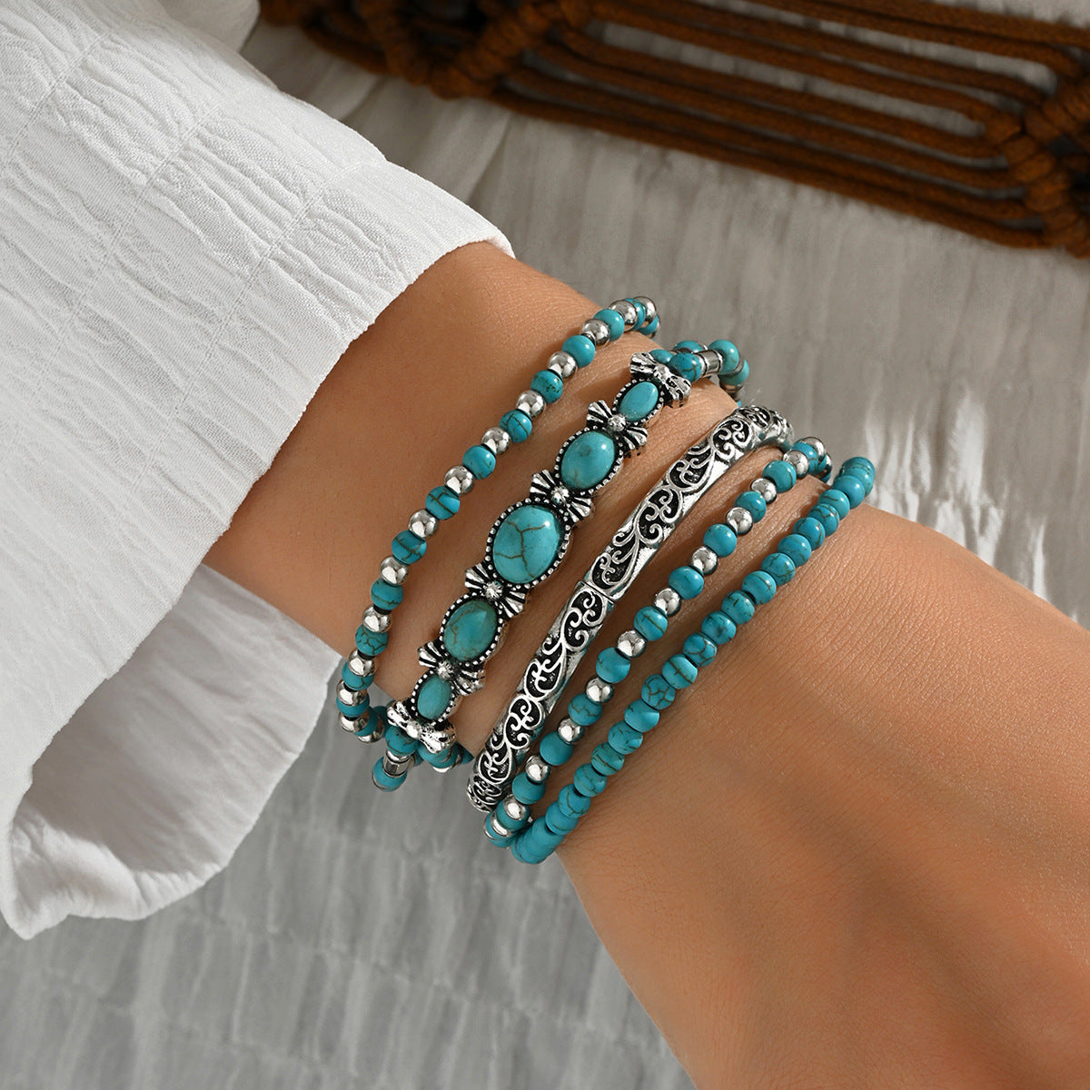 Bracelets – Vintage Turquoise Set (5 Pieces)