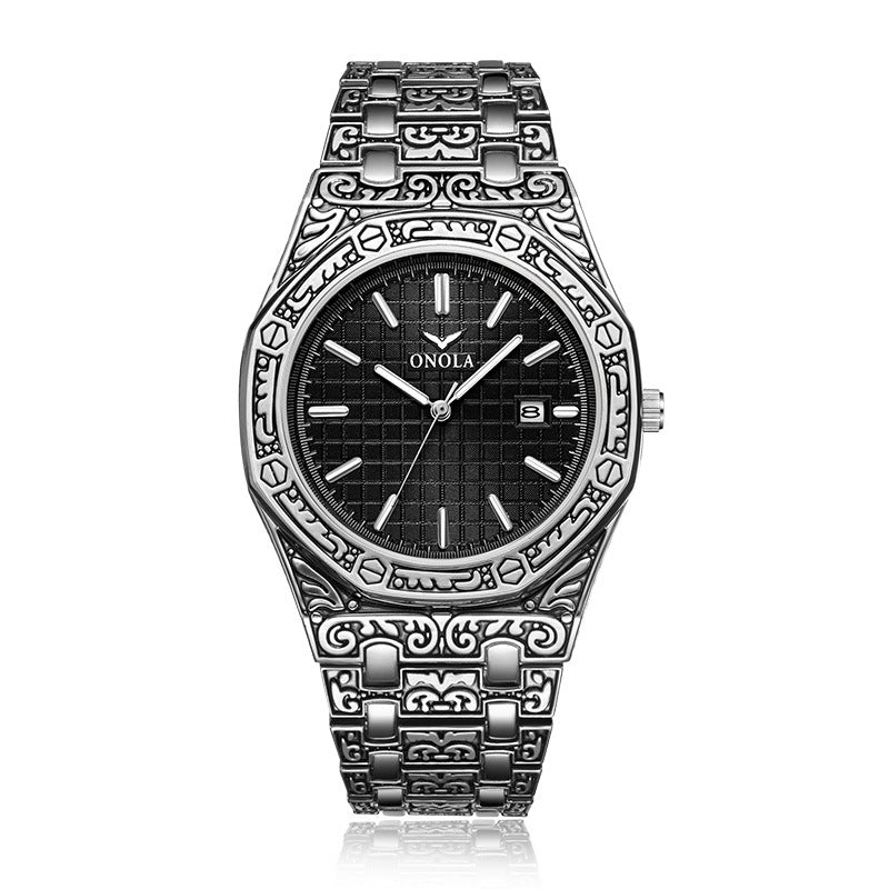 Montre Dorée Gravée – Élégance Premium
