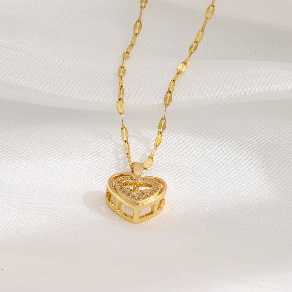 Collier Cœur Élégant Double Chaîne – Amour Éternel