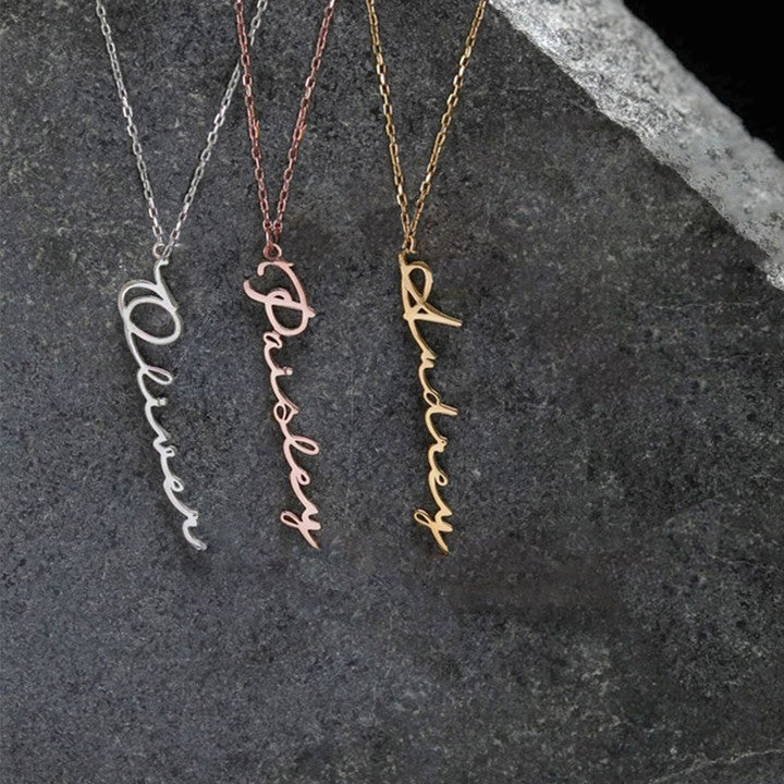 Collier prénom signature personnalisé – Bijou élégant en acier inoxydable
