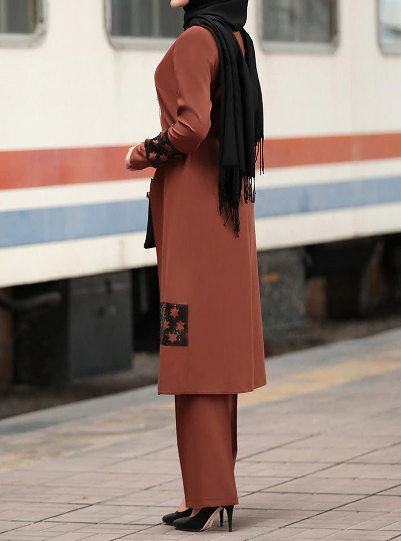 Elegant Caramel Abaya – Modern and Refined Muslim Dress