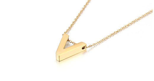 Gold Initial Letter Necklace – Personalized Name