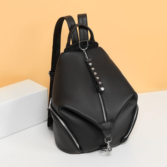 Stylish Anti-Theft Backpack – Modern Leather-Style Women's Bag