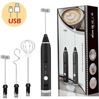 Rechargeable Electric Milk Frother – Portable Kitchen Blender
