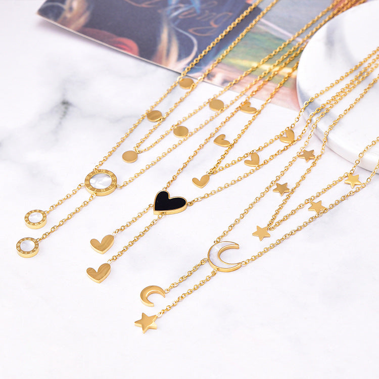 Double Chain Butterfly Necklace – Golden Elegance