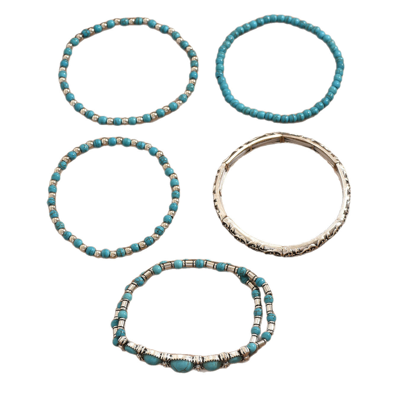 Bracelets – Vintage Turquoise Set (5 Pieces)