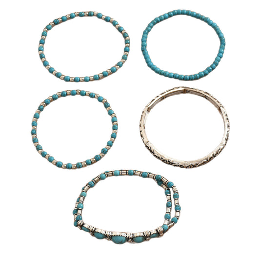 Bracelets – Ensemble Turquoise Vintage (5 pièces)