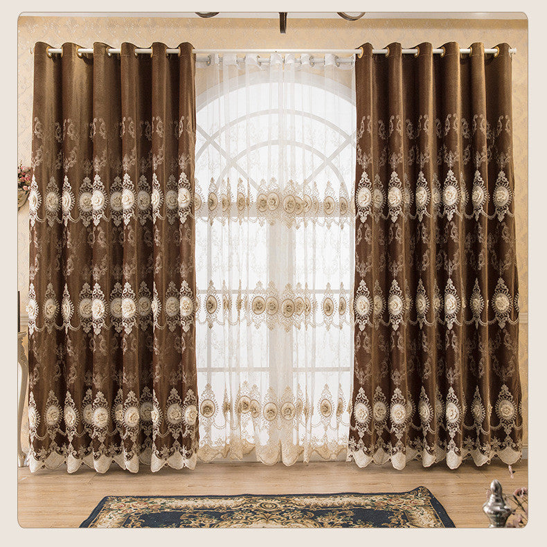 Rideau brodé élégant – Rideau occultant décoration luxe