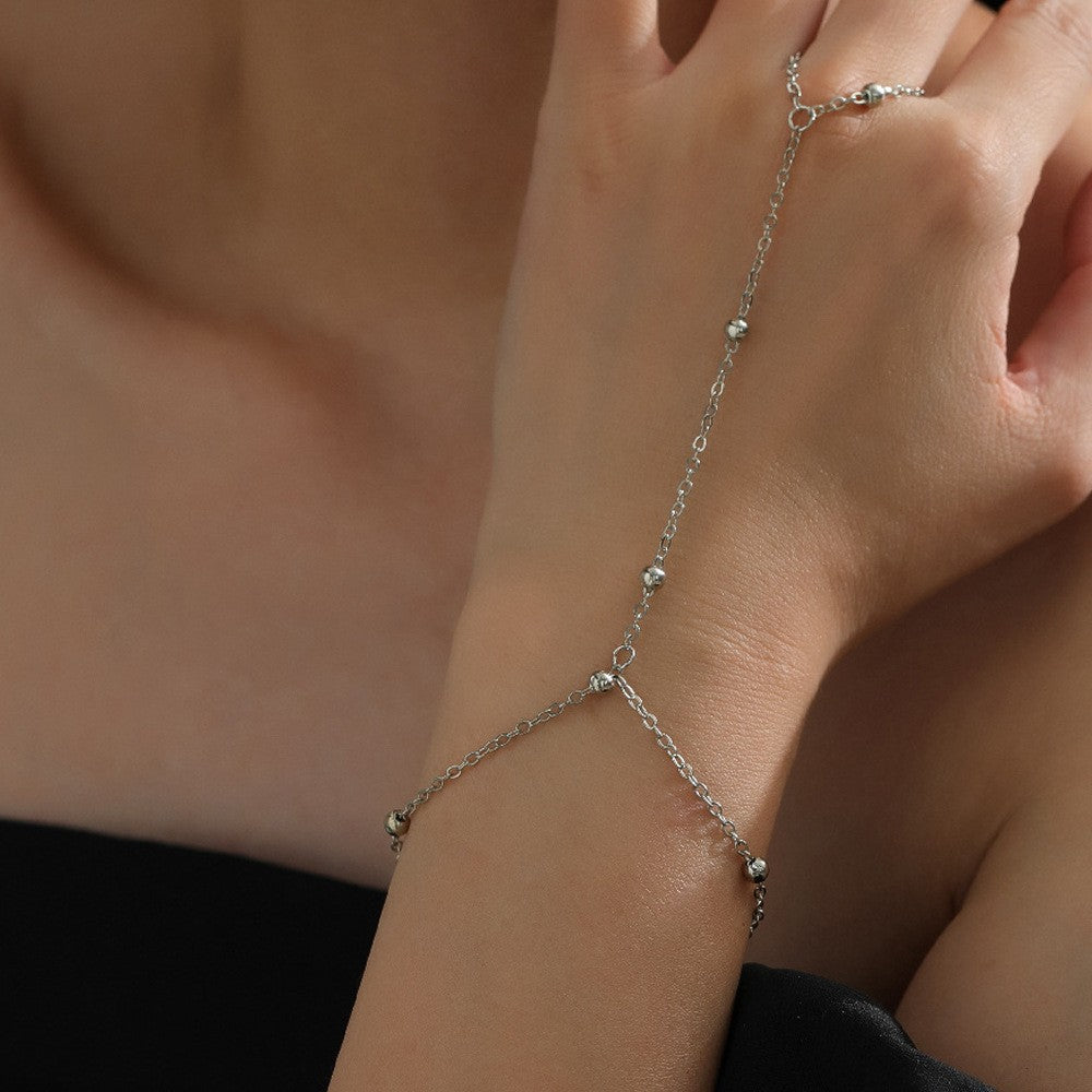 Bracelet Bague Chaîne Main Doré – Élégance Délicate