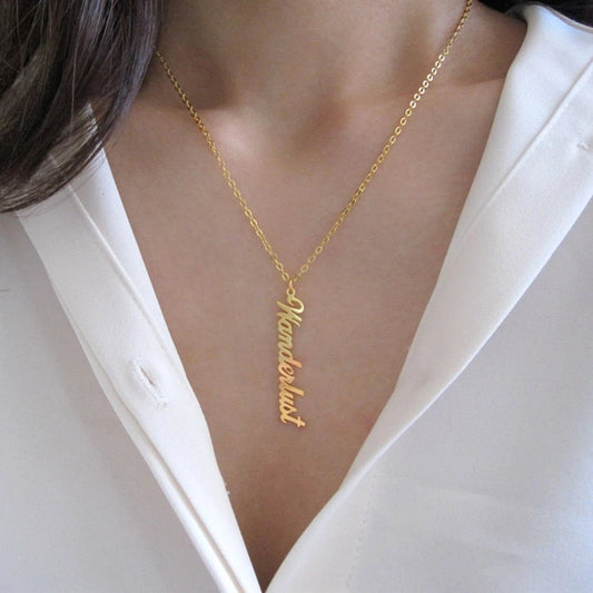 Collier prénom signature personnalisé – Bijou élégant en acier inoxydable