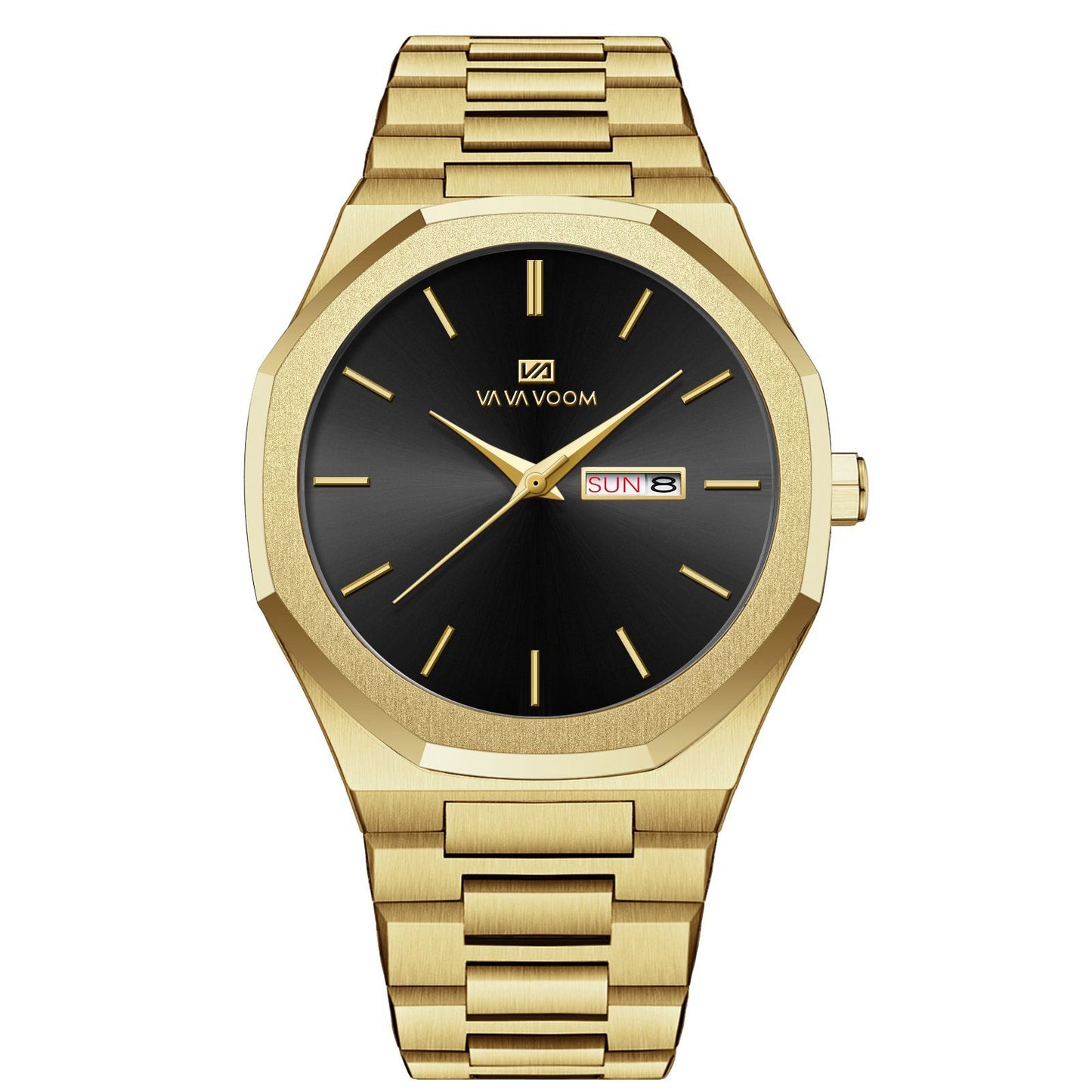 Elegant gold-tone steel watch – Modern business style