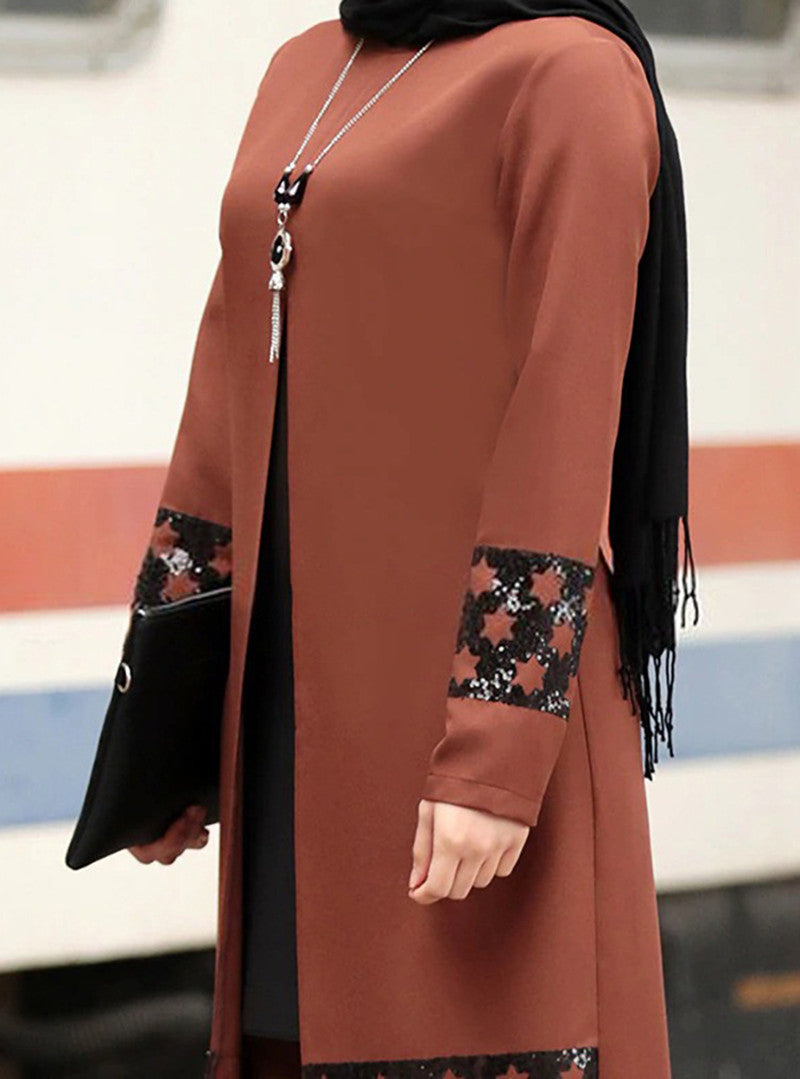 Elegant Caramel Abaya – Modern and Refined Muslim Dress