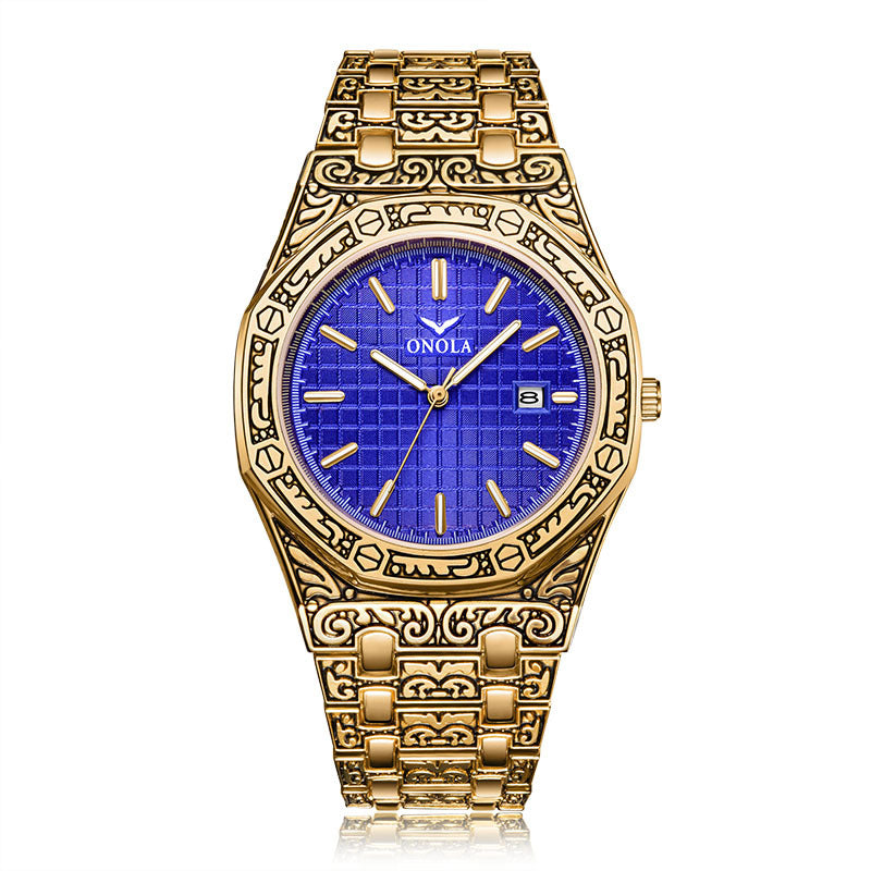 Montre Dorée Gravée – Élégance Premium
