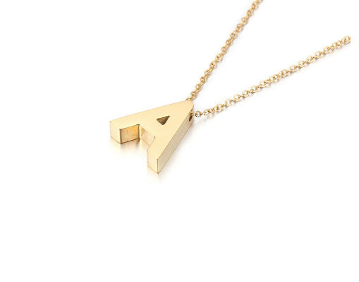 Gold Initial Letter Necklace – Personalized Name