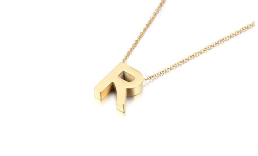 Gold Initial Letter Necklace – Personalized Name