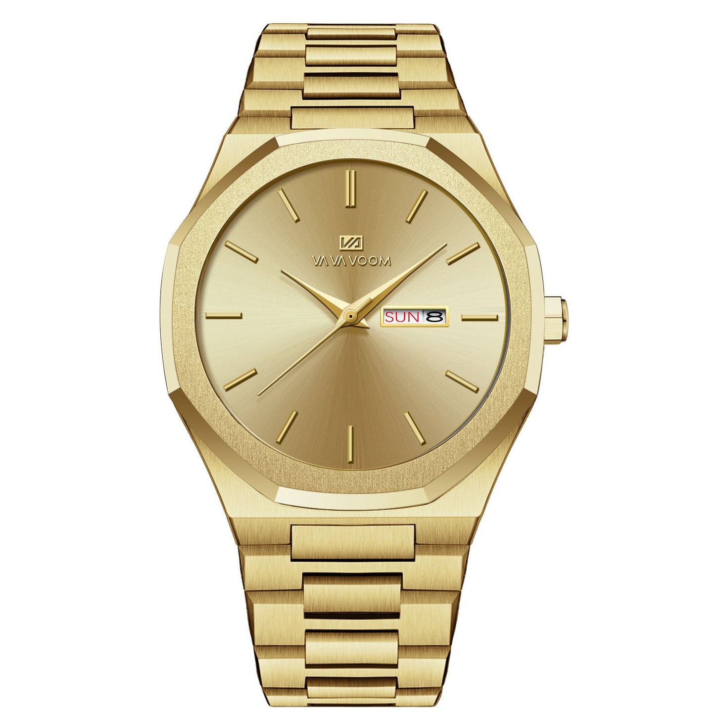 Elegant gold-tone steel watch – Modern business style