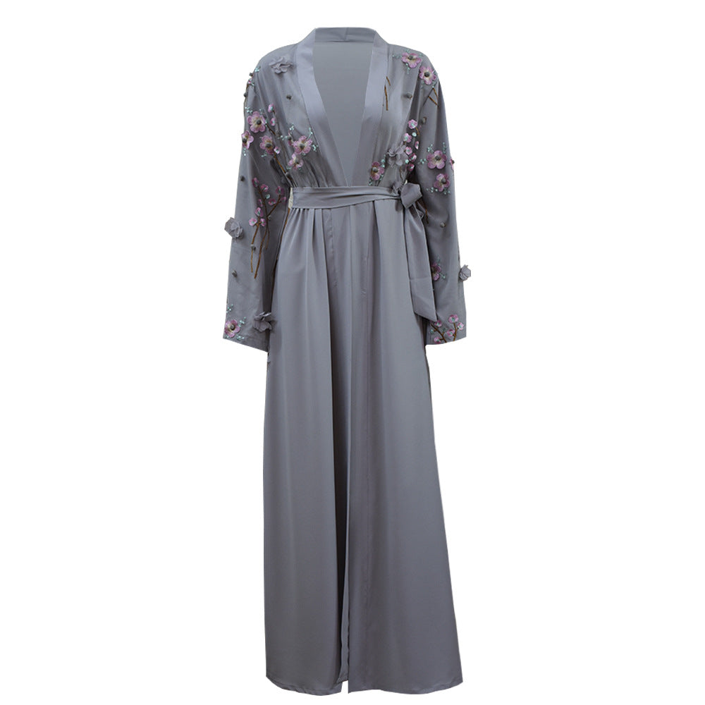 3D Floral Black Abaya – Elegant and Modern Muslim Dress