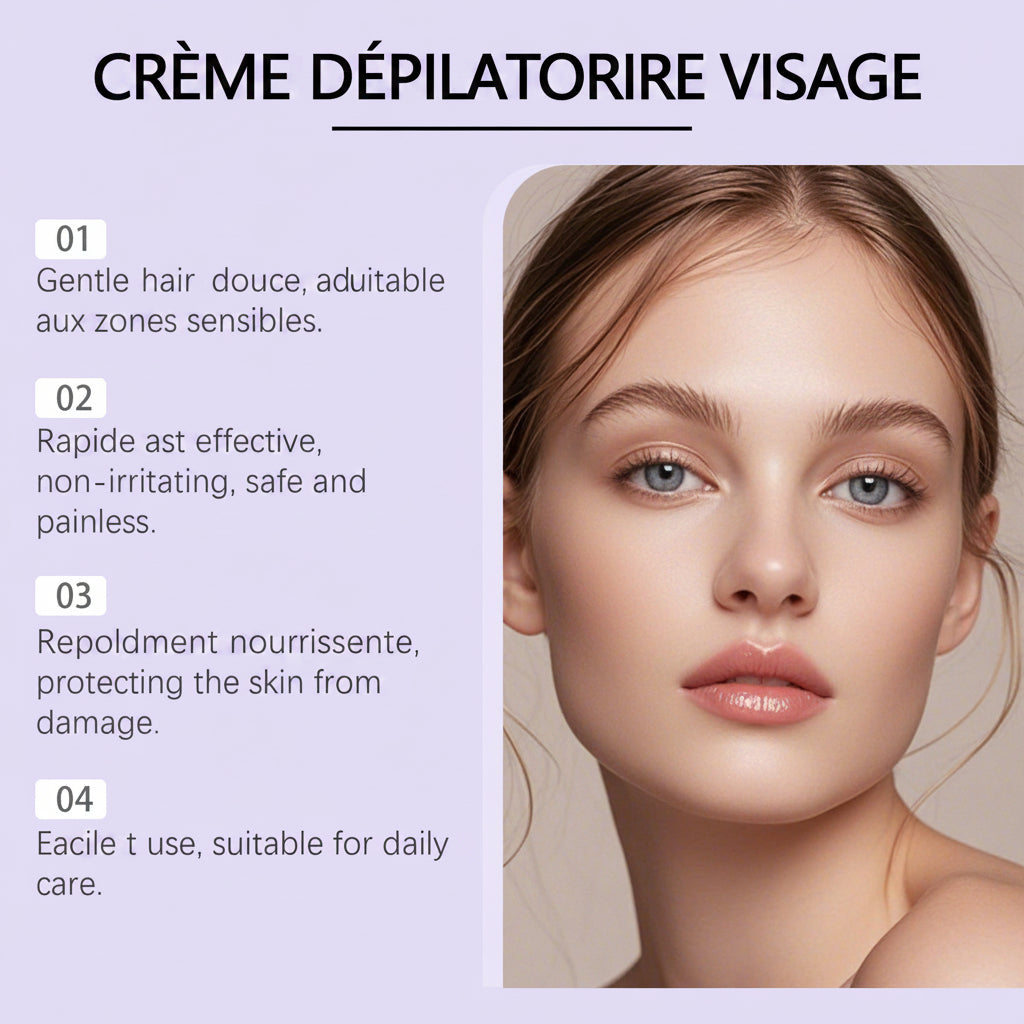 Crème Dépilatoire Visage Douce – Peau Lisse & Sans Irritation