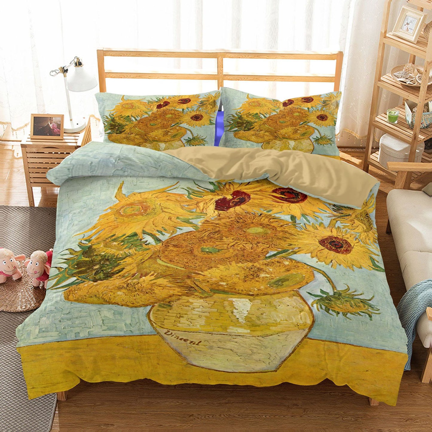 3-Piece Sunflower Duvet Cover - Bright Style