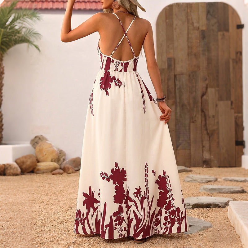 Elegant Floral Long Dress – Chic & Bohemian Style