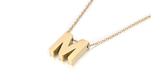 Gold Initial Letter Necklace – Personalized Name