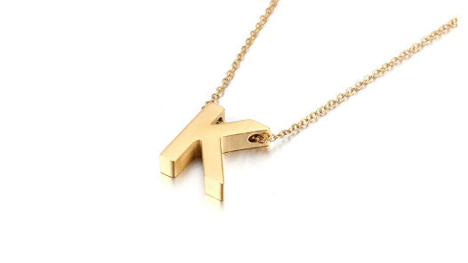 Gold Initial Letter Necklace – Personalized Name