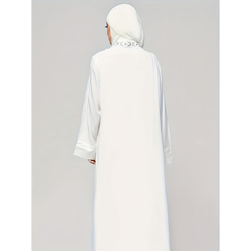 Abaya blanche 2 pièces avec hijab – Robe musulmane élégante et moderne