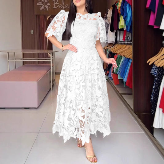 Robe Élégante Longue en Dentelle – Style Chic & Raffiné