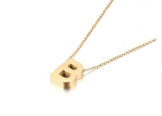 Gold Initial Letter Necklace – Personalized Name