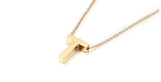 Gold Initial Letter Necklace – Personalized Name