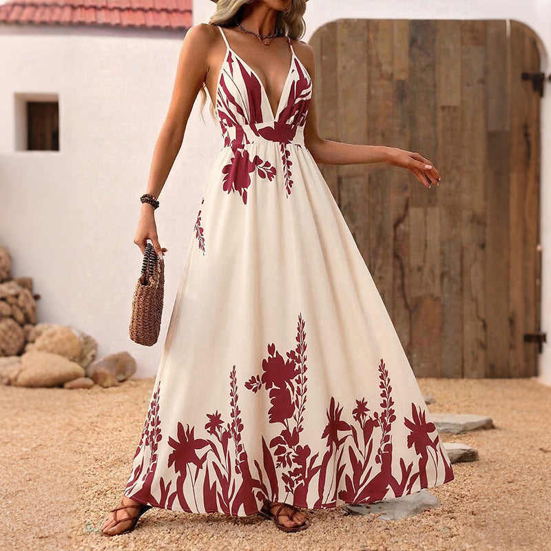 Elegant Floral Long Dress – Chic & Bohemian Style