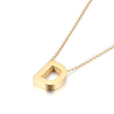 Gold Initial Letter Necklace – Personalized Name