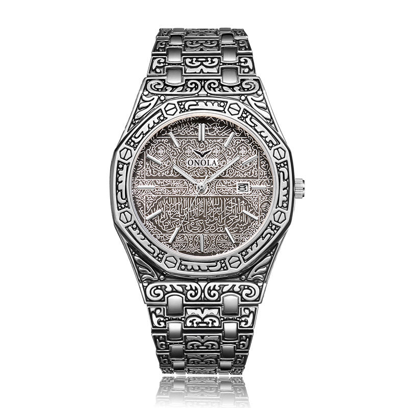 Montre Dorée Gravée – Élégance Premium