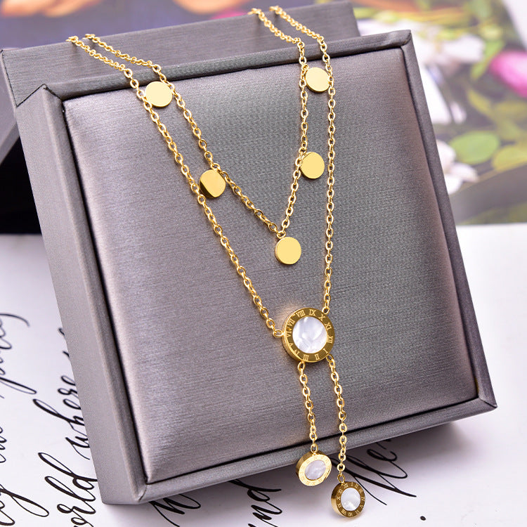 Double Chain Butterfly Necklace – Golden Elegance