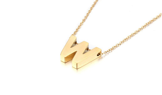 Gold Initial Letter Necklace – Personalized Name