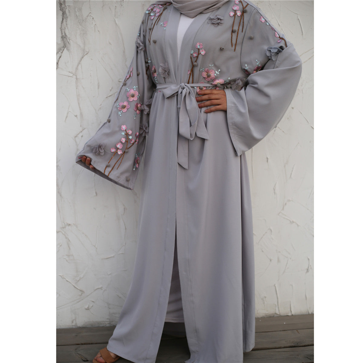 3D Floral Black Abaya – Elegant and Modern Muslim Dress